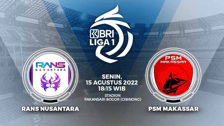 Berikut prediksi pekan keempat Liga 1 Indonesia 2022/23 antara RANS Nusantara FC vs PSM Makassar di Stadion Pakansari, Bogor, Senin (15/08/22) Copyright: © Grafis: Yuhariyanto/INDOSPORT