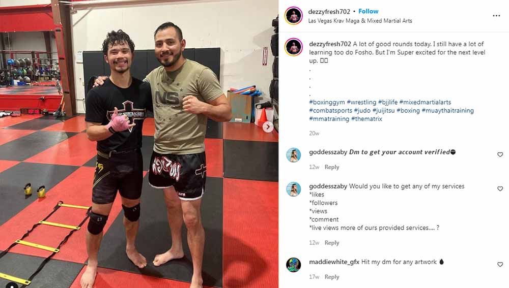 Petarung MMA asal Amerika Serikat, Desmond Monabat, membuat lawannya langsung KO usai mengerahkan teknik ‘dengkul terbang’ di ajang Tuff-N-Uff 129.Instagram@dezzyfresh702 Copyright: © Instagram@dezzyfresh702