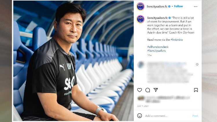 Do-hoon Kim, Calon Pelatih Asing Persib asal Korea Selatan di Liga 1 Copyright: © instagram.com/lioncitysailors.fc