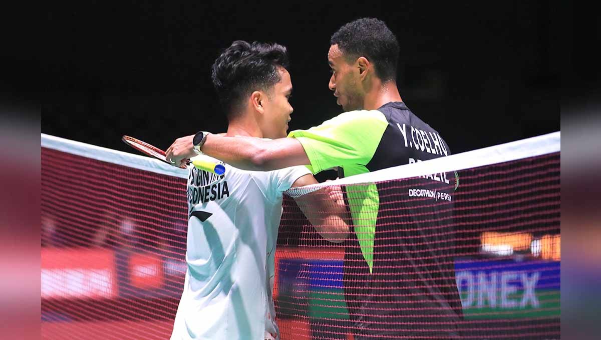 Tunggal putra Indonesia Anthony Sinisuka Ginting di Kejuaraan Dunia Bulutangkis 2022. Foto: PBSI Copyright: © PBSI