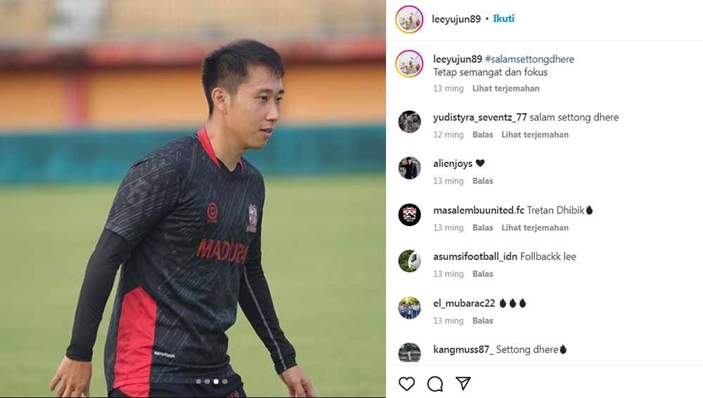 Lee Yujun mesti mengalami pengalaman yang cukup pahit selepas Madura United menelan kekalahan telak saat bertemu Bhayangkara FC, Senin (20/02/23). Foto: Instagram@leeyujun89 Copyright: © Instagram@leeyujun89