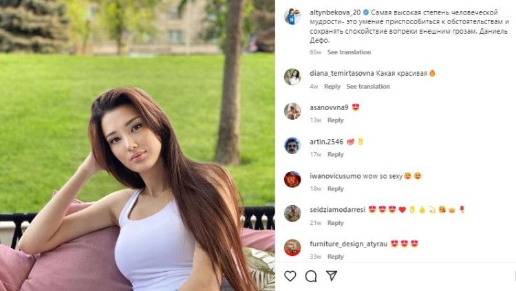 Kepopuleran Sabina Altynbekova sebagai atlet voli. Copyright: © instagram/altynbekova_20.