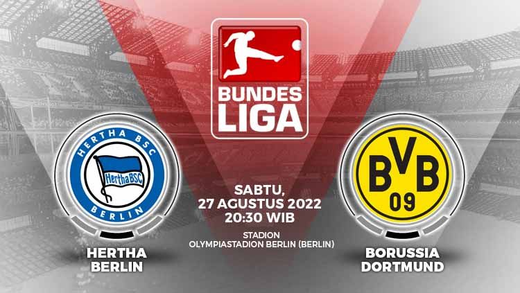 Prediksi pertandingan antara Hertha Berlin vs Borussia Dortmund (Bundesliga Jerman). Copyright: © Grafis: Yuhariyanto/INDOSPORT