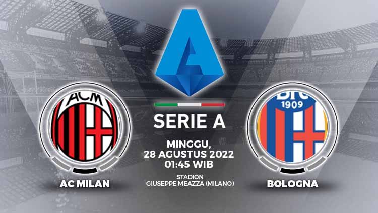 Prediksi pertandingan antara AC Milan vs Bologna (Liga Italia). Copyright: © Grafis: Yuhariyanto/INDOSPORT