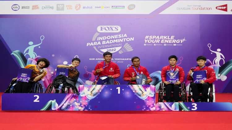 Podium ganda putra FOX’S Indonesia Para Badminton International 2022. Copyright: © Megapro
