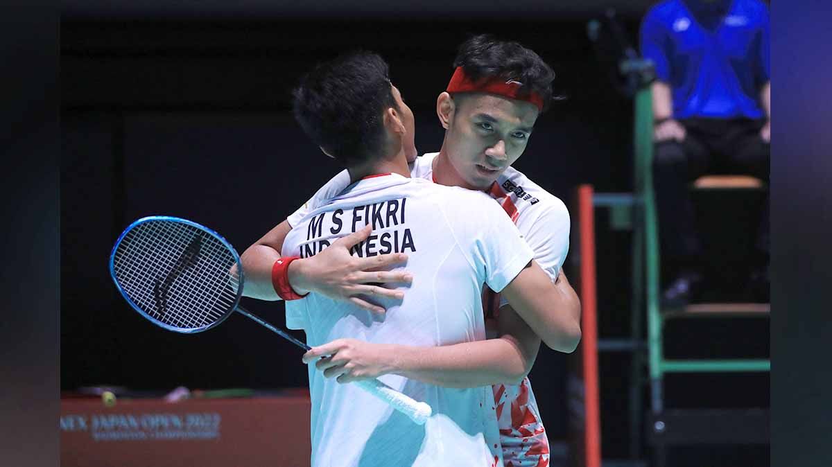 Pasangan ganda putra Indonesia Muhammad Shohibul Fikri dan Bagas Maulana. Foto: PBSI Copyright: © PBSI