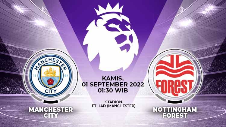 Berikut adalah link live streaming pertandingan Liga Inggris (Premier League) 2022/23 antara Manchester City vs Nottingham Forest. Copyright: © Grafis: Yuhariyanto/INDOSPORT