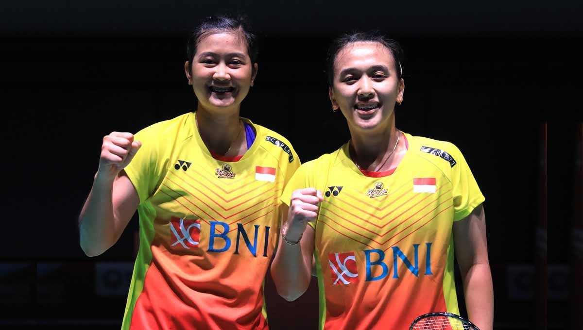 Hasil pertandingan ajang Badminton Asia Championship (BAC) 2023 antara Febriana Dwipuji Kusuma/Amalia Pratiwi vs Jongkolphan Kititharakul/Rawinda Prajongjai berakhir dengan 21-16, 18-21, dan 11-21. (Foto: PBSI Copyright: © PBSI