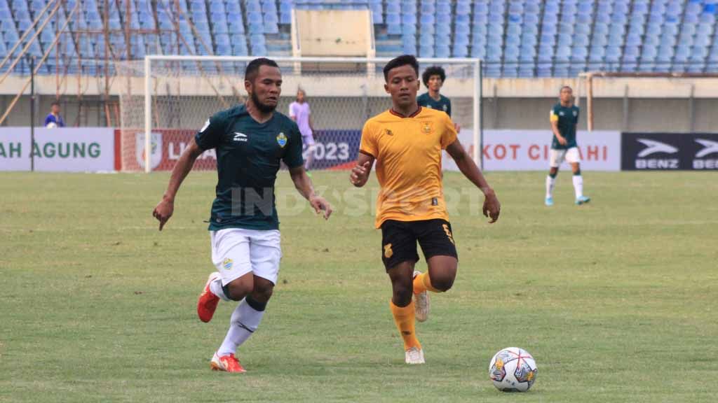 Pertandingan PSKC Cimahi menghadapi PSDS pada pekan kedua Liga 2 2022-2023 di Stadion Si Jalak Harupat, Kabupaten Bandung, Senin (05/09/22). Copyright: © Arif Rahman/INDOSPORT