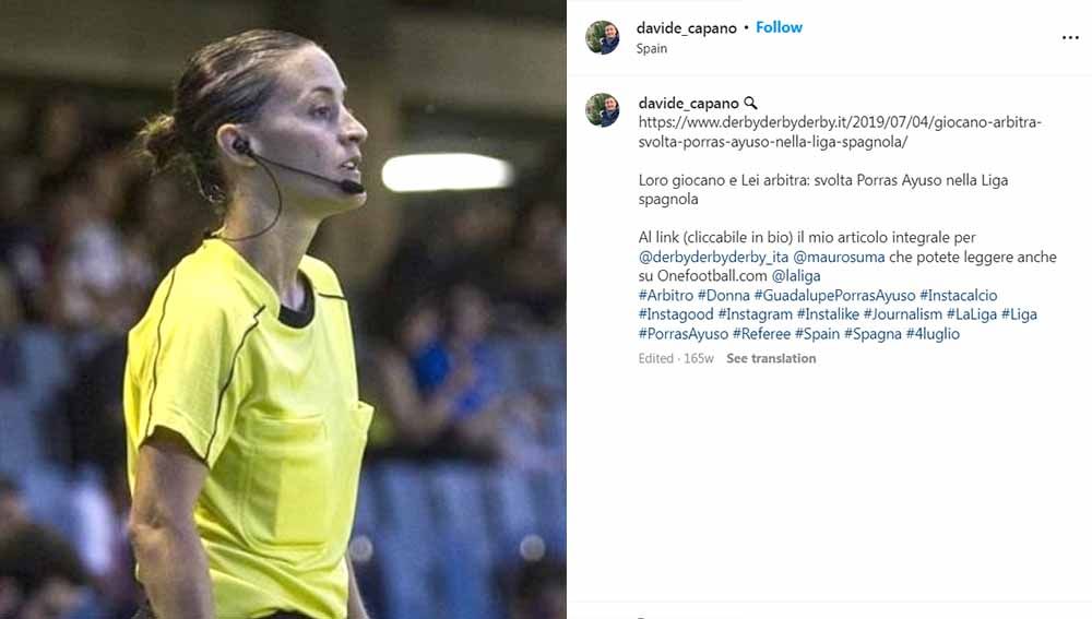 Guadalupe Porras, wasit perempuan Spanyol pertama di Liga Champions. Foto: Instagram@#guadalupeporrasayuso Copyright: © Instagram@#guadalupeporrasayuso