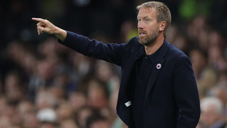 Pelatih Brighton, Graham Potter, di laga kontra Fulham (30/08/22). (Foto: Reuters/Matthew Childs) Copyright: © Reuters/Matthew Childs