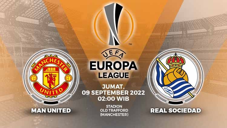 Prediksi pertandingan antara Manchester United vs Real Sociedad (Liga Europa). Copyright: © Grafis: Yuhariyanto/INDOSPORT