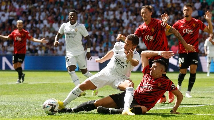 Pemain Real Madrid, Eden Hazard, mengaku parah jika disuruh meninggalkan Los Blancos pada bursa transfer musim dingin mendatang. (Foto: REUTERS/Susana Vera) Copyright: © REUTERS/Susana Vera