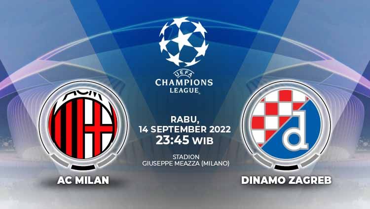 Prediksi pertandingan antara AC Milan vs Dinamo Zagreb (Liga Champions). Copyright: © Grafis: Yuhariyanto/INDOSPORT