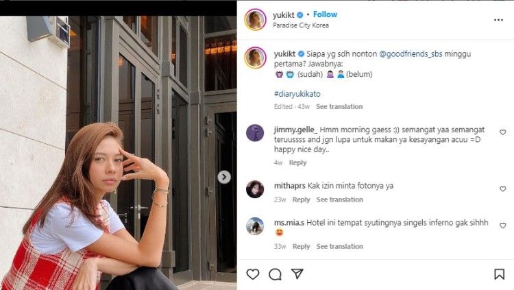 Kecantikan natural Yuki Kato saat pingpong dan yoga sampai buat netizen terpikat. Copyright: © instagram/yukikt