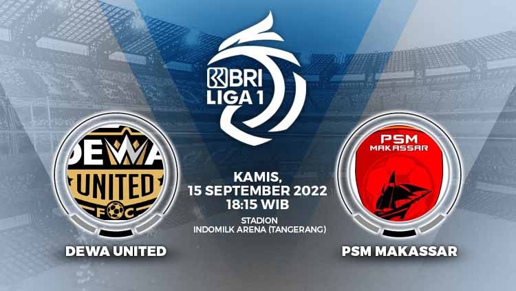PSM Makassar ditahan imbang 1-1 oleh tuan rumah Dewa United pada liga 1 pekan ke-10 di Indomilk Arena, Kamis (15/09/22). Copyright: © Grafis: Yuhariyanto/INDOSPORT
