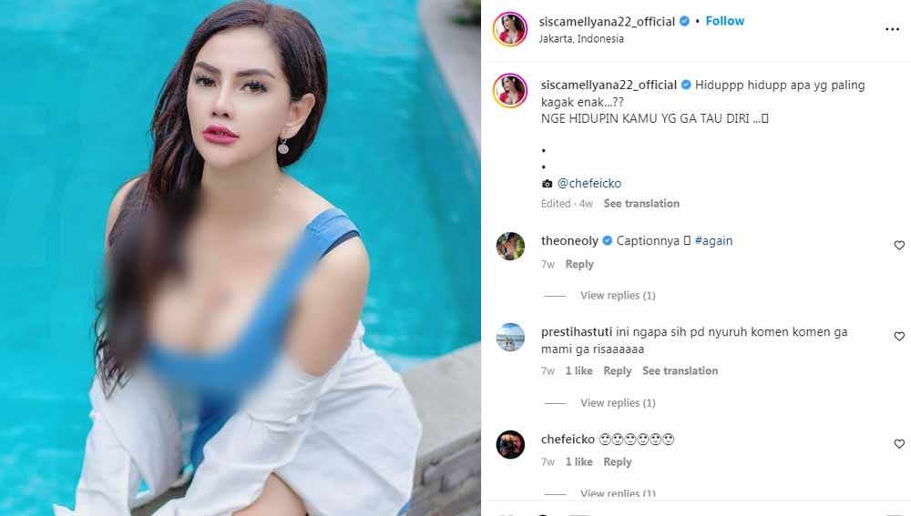 Selebgram Indonesia, Sisca Mellyana menjadi sorotan netizen saat kenakan gaun transparan kala membahas taruhan soal Piala Dunia 2022 di media sosial pribadinya. Foto: Instagram@siscamellyana22_official Copyright: © Instagram@siscamellyana22_official