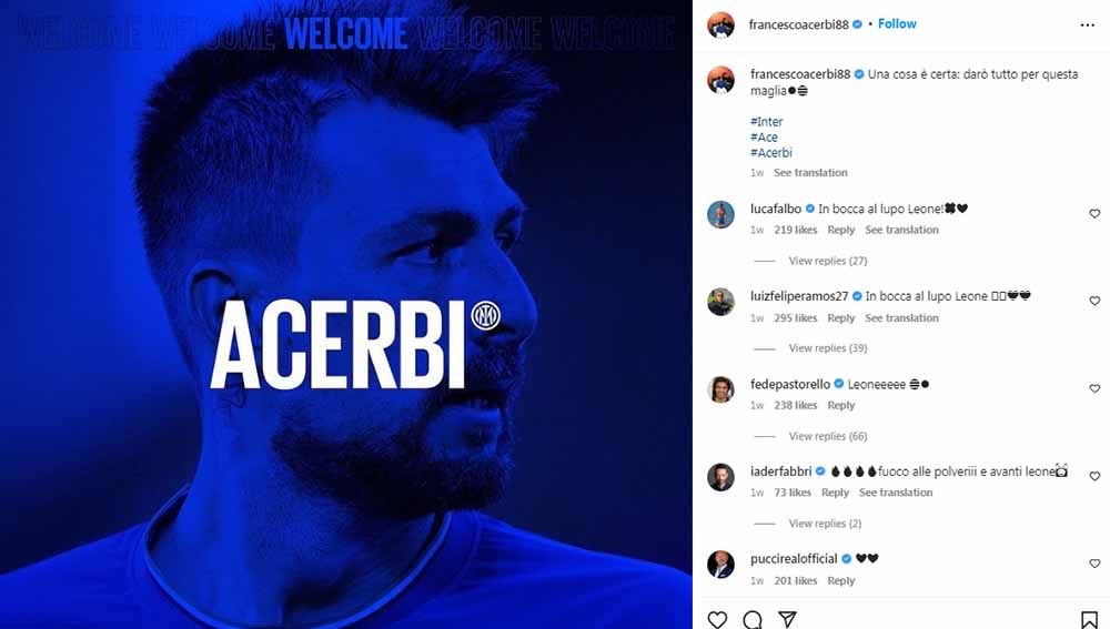 Francesco Acerbi. Foto: Instagram@francescoacerbi88 Copyright: © Instagram@francescoacerbi88