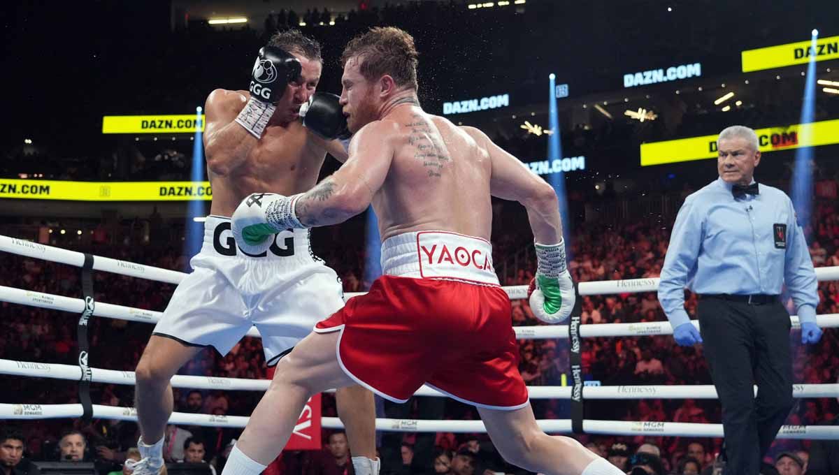 Kemenangan Canelo Alvarez atas Gennadiy Golovkin. Foto: REUTERS/Joe Camporeale Copyright: © REUTERS/Joe Camporeale