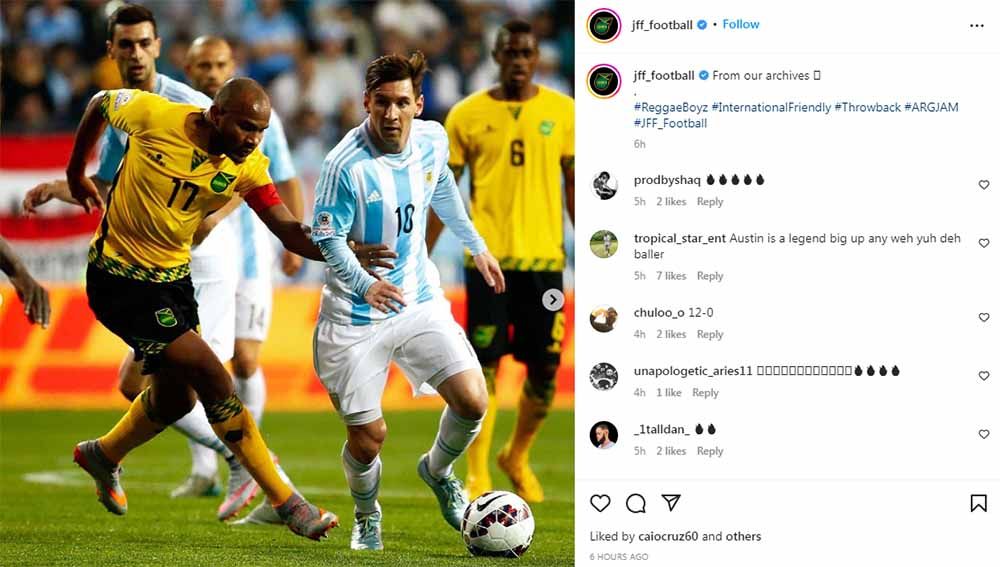 Berikut hasil pertandingan FIFA Matchday yang mempertemukan Argentina vs Jamaika pada Rabu (28/09/22). Copyright: © Instagram@jff_football