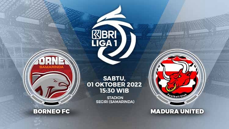Hasil pertandingan Liga 1 antara Borneo FC vs Madura United, Sabtu (01/10/22). Copyright: © Grafis: Yuhariyanto/INDOSPORT