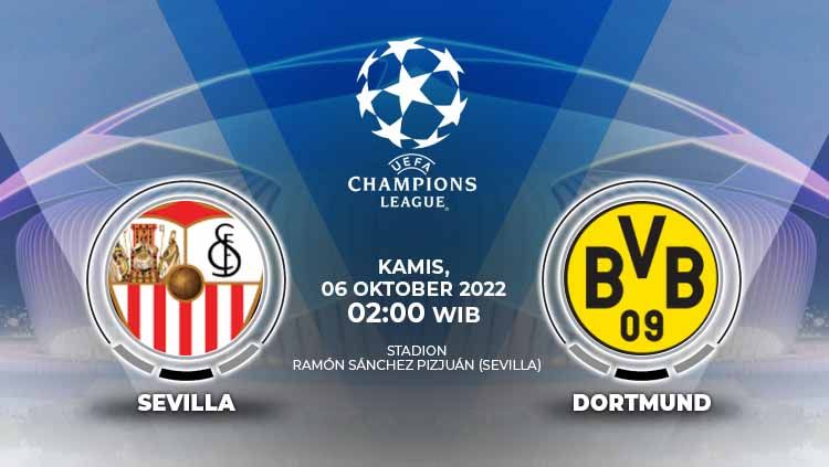 Prediksi pertandingan antara Sevilla vs Borussia Dortmund (Liga Champions). Copyright: © Grafis: Yuhariyanto/INDOSPORT