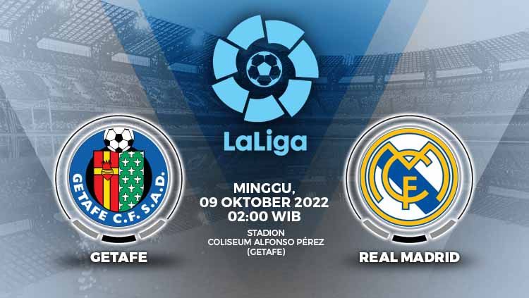 Prediksi pertandingan antara Getafe vs Real Madrid (LaLiga Spanyol). Copyright: © Grafis: Yuhariyanto/INDOSPORT