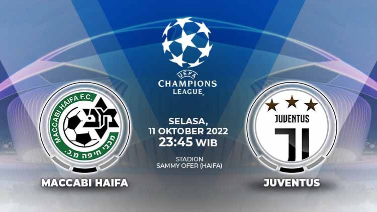 Prediksi pertandingan antara Maccabi Haifa vs Juventus (Liga Champions). Copyright: © Grafis: Yuhariyanto/INDOSPORT
