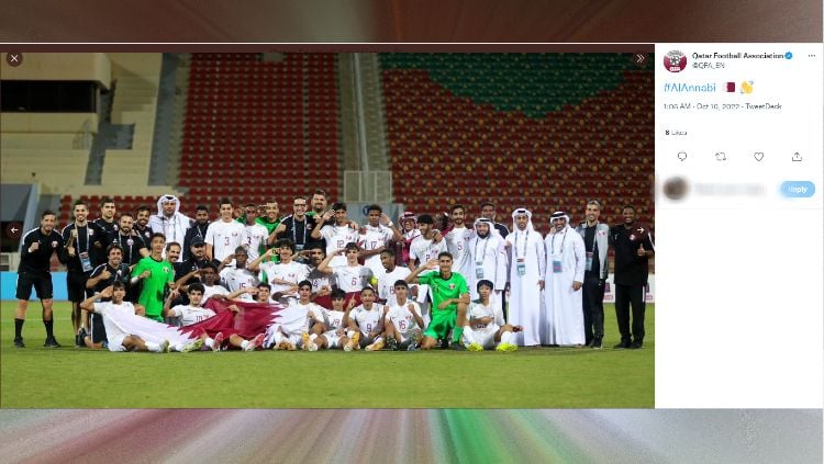Pesepak bola berdarah Banten, Abdurrahman Iwan bantu Qatar lolos ke Piala Asia U-17. Copyright: © twitter.com/QFA_EN