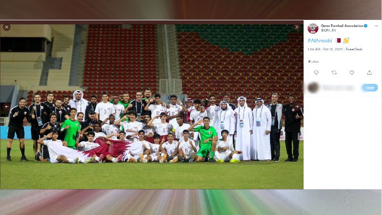 Pesepak bola berdarah Banten, Abdurrahman Iwan bantu Qatar lolos ke Piala Asia U-17 Copyright: © twitter.com/QFA_EN