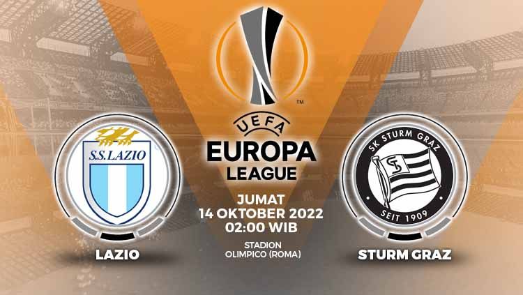 Berikut prediksi Liga Europa 2022/23 antara Lazio vs Sturm Graz pada Jumat (14/10/22) pukul 02:00 dini hari WIB. Copyright: © Grafis: Yuhariyanto/INDOSPORT