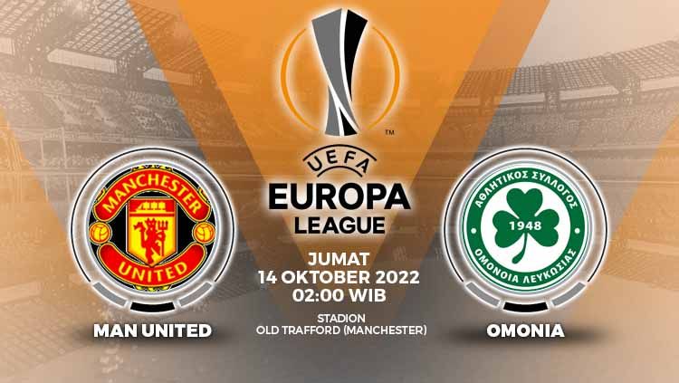 Berikut merupakan link live streaming pertandingan Liga Europa 2022, yang mempertemukan Manchester United vs Omonia. Copyright: © Grafis: Yuhariyanto/INDOSPORT