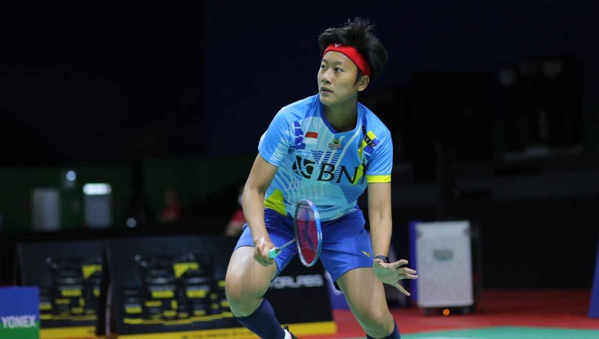 Putri Kusuma Wardani di Australian Open 2022 menjadi salah satu penentu nasib Gregoria Mariska bisa mencetak sejarah di BWF World Tour Finals 2022. (Foto: PP PBSI) Copyright: © PP PBSI