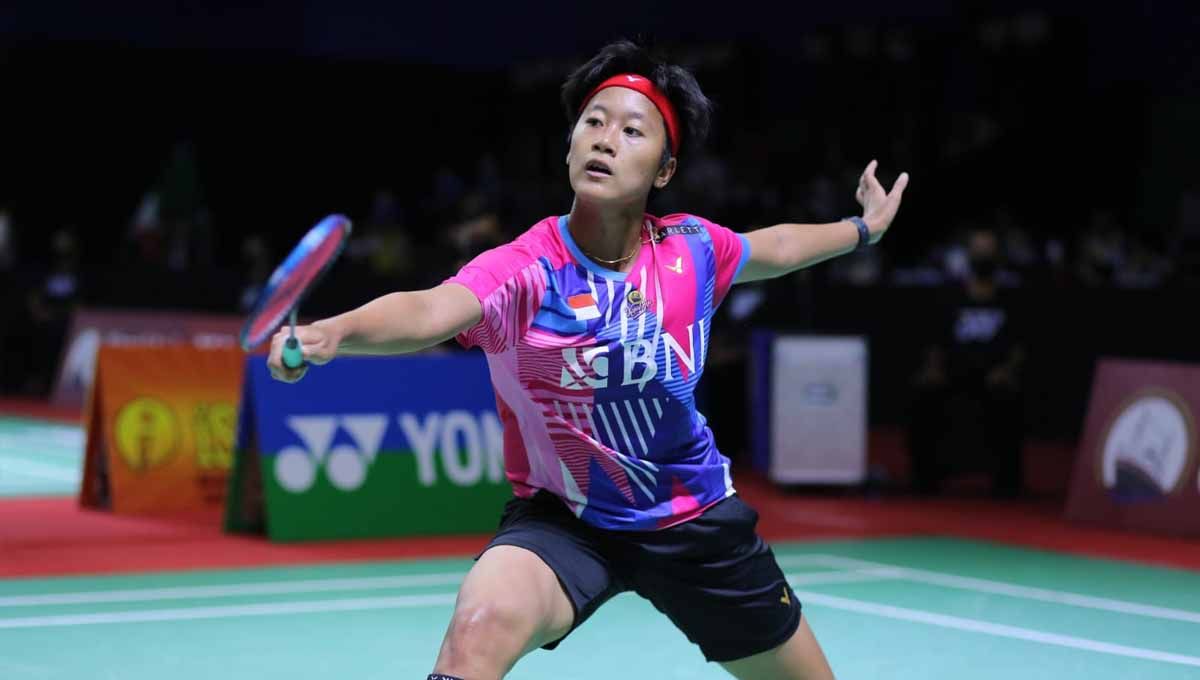 Tunggal putri Indonesia, Putri Kusuma Wardani menjalani latihan untuk persiapan sebelum tempur di Australian Open 2022. (Foto: PP PBSI) Copyright: © PP PBSI