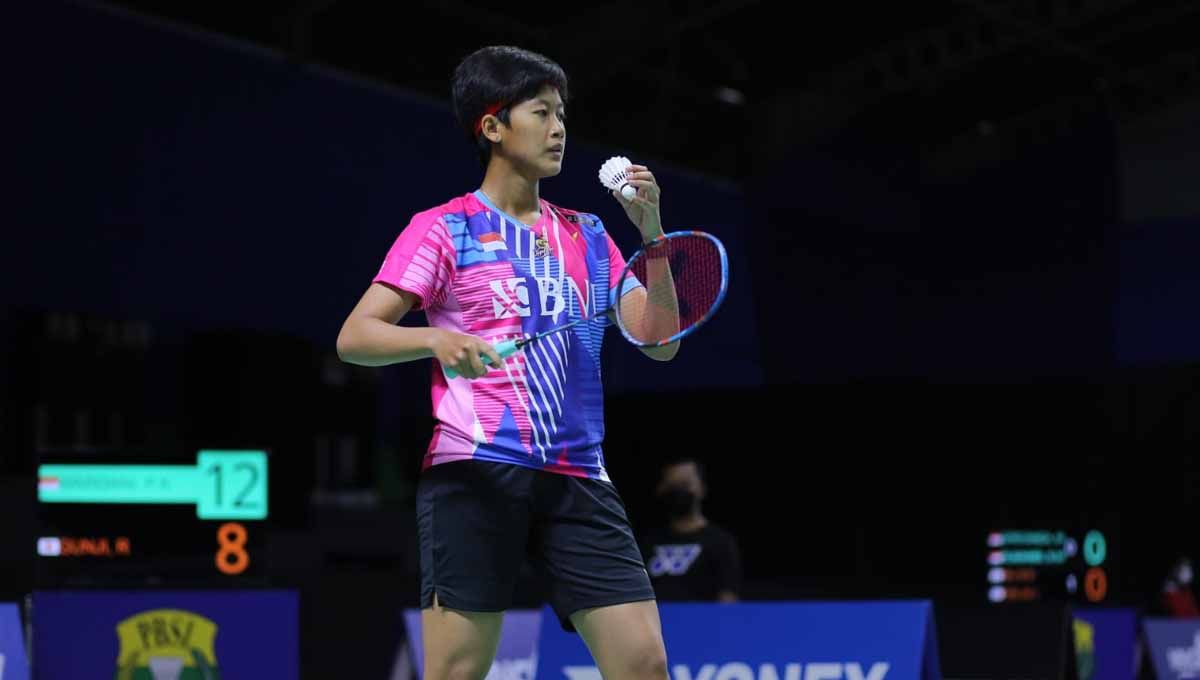 Tunggal putri Indonesia, Putri Kusuma Wardani, belum berhasil melaju ke semifinal Swiss Open 2023. Foto: PP PBSI. Copyright: © PP PBSI