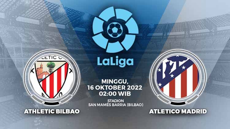 Berikut adalah prediksi pertandingan Liga Spanyol (LaLiga) 2022/23 antara Athletic Bilbao vs Atletico Madrid. Copyright: © Grafis: Yuhariyanto/INDOSPORT