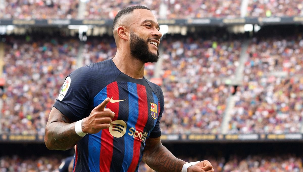 Klub Liga Spanyol (LaLiga), Barcelona, telah menemukan sosok pengganti Memphis Depay dalam bursa transfer musim dingin ini. Copyright: © Reuters/Albert Gea