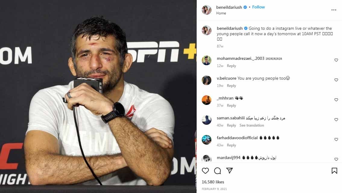 Beneil Dariush, petarung UFC. (Foto: Instagram@beneildariush) Copyright: © Instagram@beneildariush