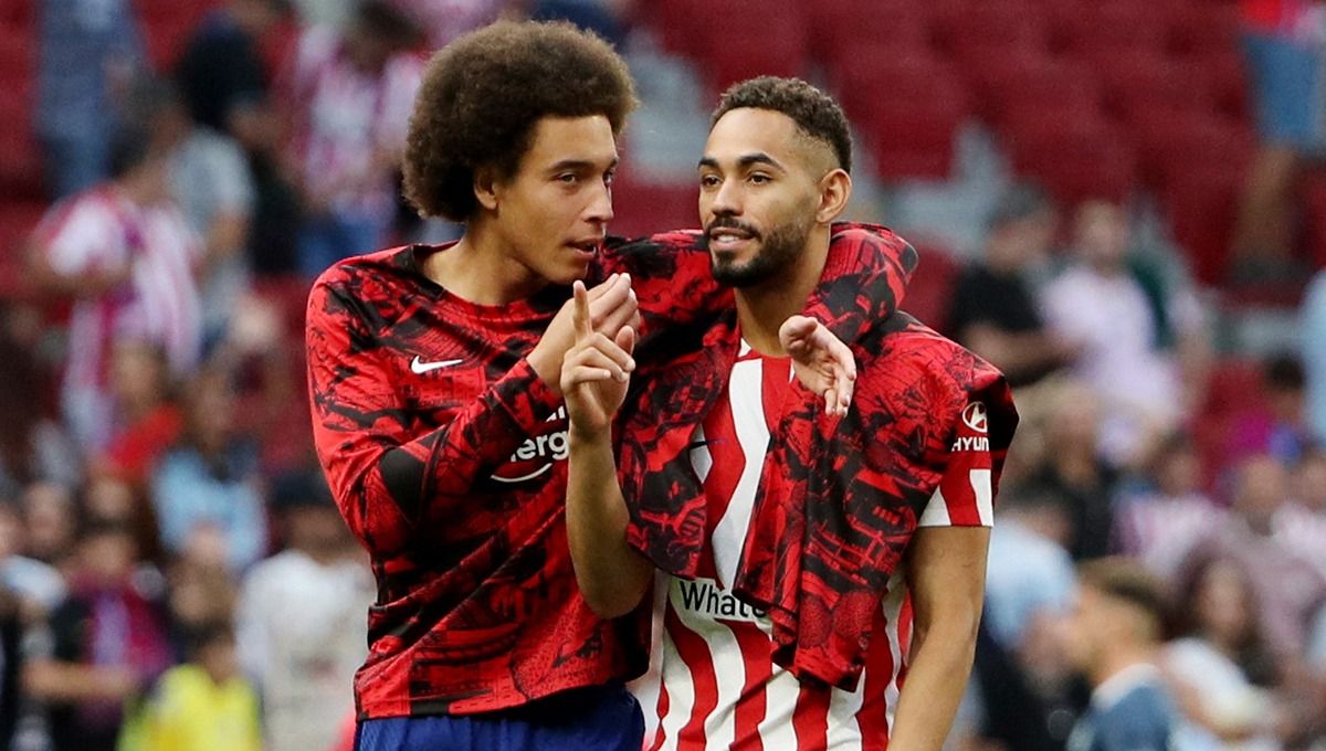 Axel Witsel dan Matheus Cunha saat laga LaLiga antara Atletico Madrid vs Girona Copyright: © Reuters/Violeta Santos Moura