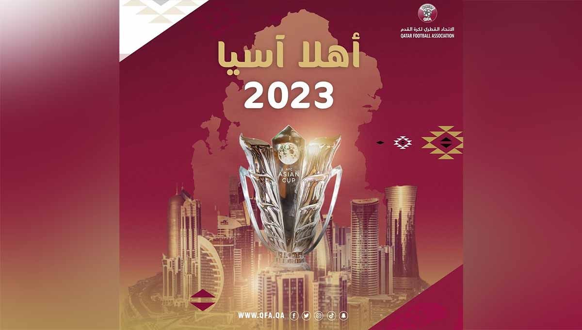 Logo Piala Asia 2023 Qatar. (Foto: Instagram@qfa) Copyright: © Instagram@qfa