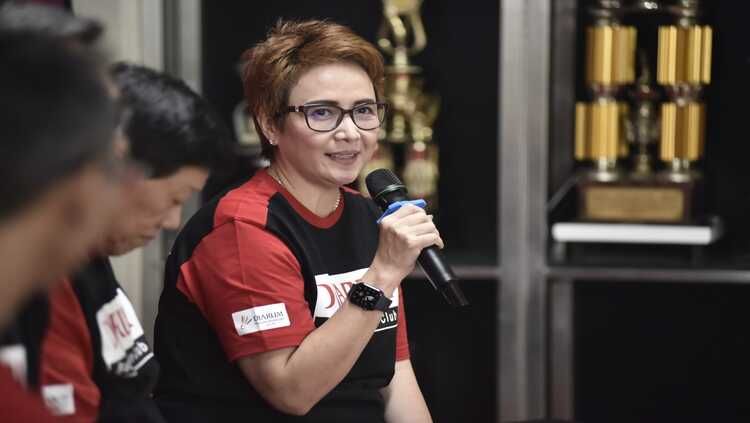 Yuni Kartika dalam konferensi pers Audisi Umum PB Djarum 2022 Copyright: © PB Djarum/Megapro