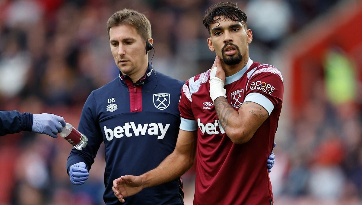 Raksasa Liga Inggris (Premier League), Manchester City, dikabarkan tengah menargetkan nama Lucas Paqueta dari West Ham United. Copyright: © Reuters/Peter Nicholls