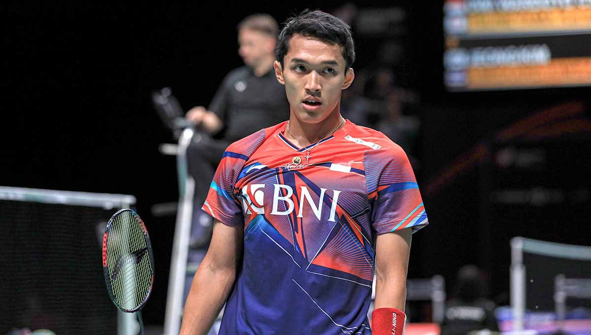 Tunggal putra Indonesia Jonatan Christie di Denmark Open 2022. Jojo akan mengawali perjuangan di Hylo Open 2022 melawan Sameer Verma. Foto: PBSI Copyright: © PBSI