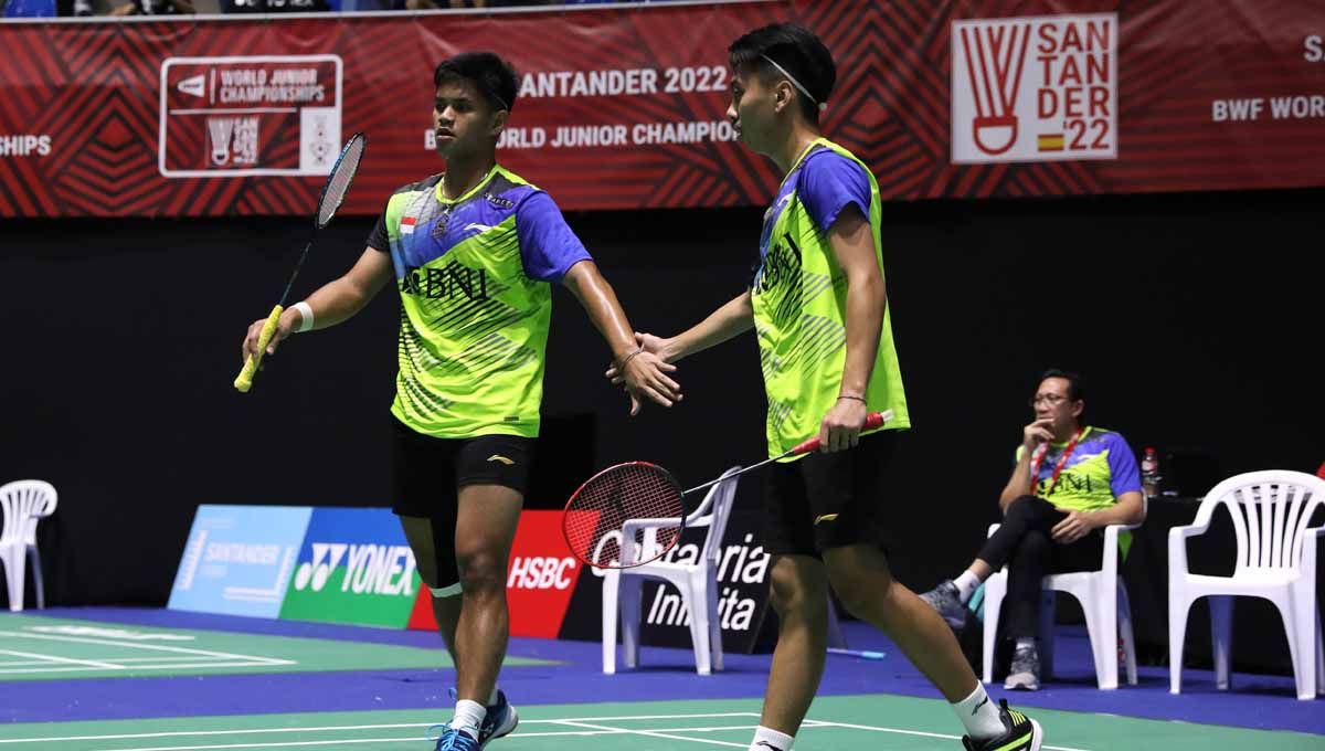 Pasangan ganda putra Indonesia, Muh Putra Erwiansyah/Muhammad Rayhan Nur Fadillah di Piala Suhandinata 2022. (Foto: PBSI) Copyright: © PBSI