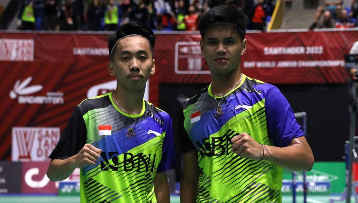 Pasangan ganda putra Indonesia, Muh Putra Erwiansyah/Muhammad Rayhan Nur Fadillah di Piala Suhandinata 2022. (Foto: PBSI) Copyright: © PBSI