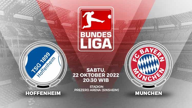 Berikut link live streaming Liga Jerman (Budesliga) antara Hoffenheim vs Bayern Munchen, Sabtu (22/10/22) pukul 20.30 WIB. Copyright: © Grafis: Yuhariyanto/INDOSPORT