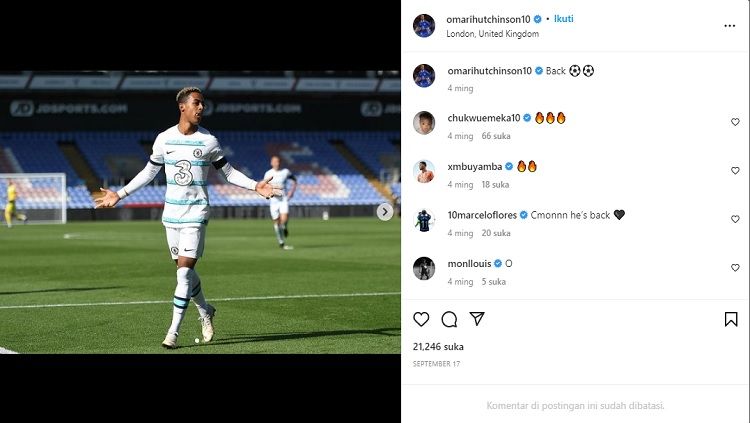 Pemain muda Chelsea yang dijuluki The Next Hazard, Omari Hutchinson. (Foto: instagram@omarihutchinson10) Copyright: © instagram@omarihutchinson10