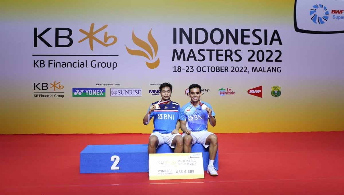 Pasangan ganda putra Indonesia, Rahmat Hidayat/Pramudya Kusumawardana juara Indonesia Masters 2022. (Foto: PBSI) Copyright: © PBSI