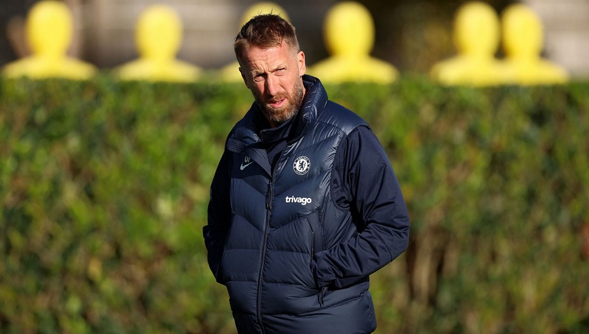 Bos The Blues, Graham Potter, dikabarkan tolak mentah-mentah ide klub Liga Inggris (Premier League), Chelsea, untuk datangkan Cristiano Ronaldo. Copyright: © Reuters/Matthew Childs