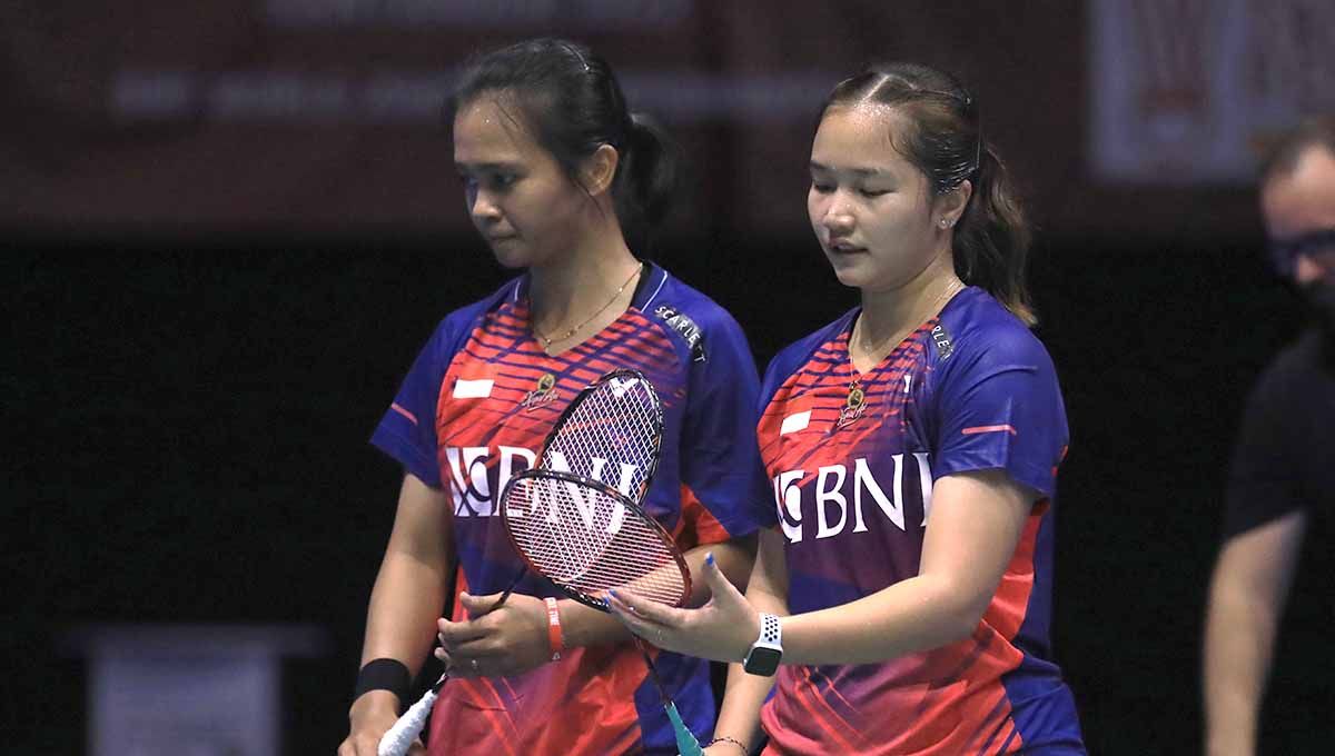 Gim kedua pertandingan babak 16 besar BAC 2023 antara Meilysa Trias Puspita Sari/Rachel Allessya Rose vs Chen Qing Chen/Jia Yi Fan, Kamis (27/04/23). Copyright: © PBSI